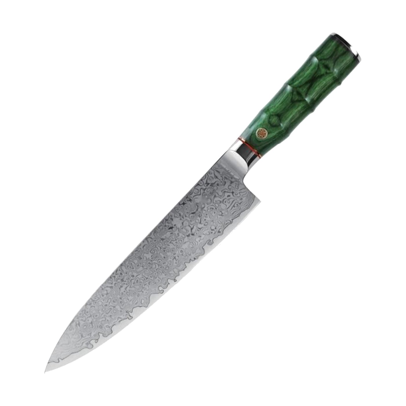 Chef's knife — green handle · W-2735