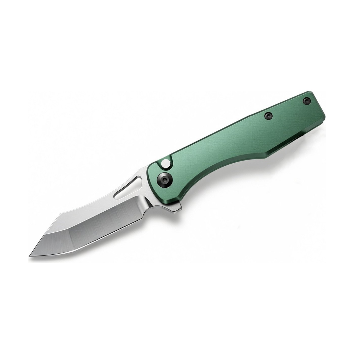 Folding pocket knife — green handle · W-3136