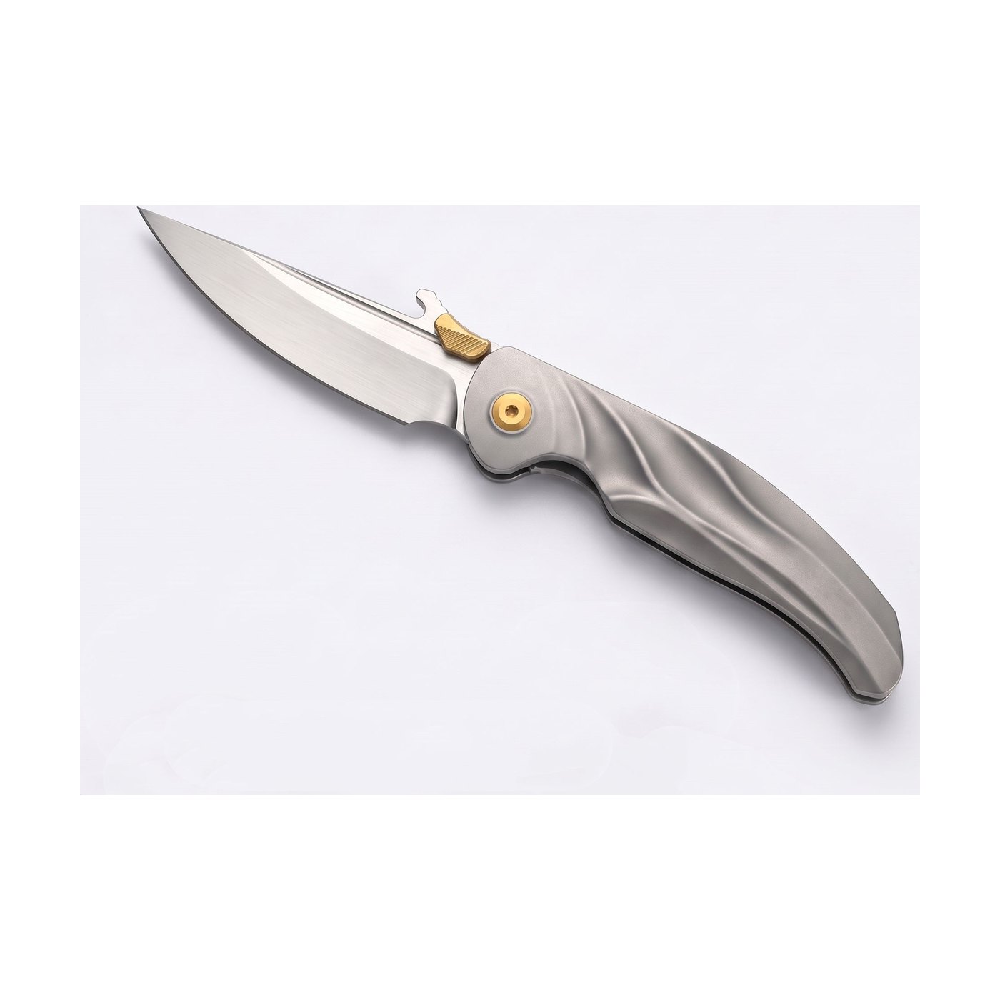 Folding pocket knife — silver handle · W-3271