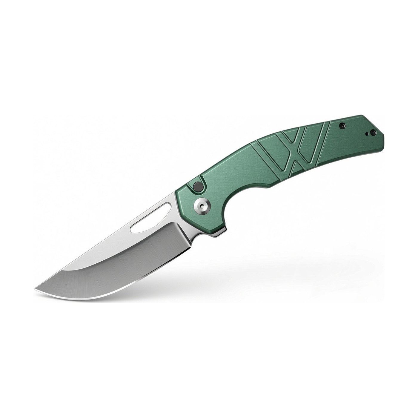 Folding pocket knife — green handle · W-4182