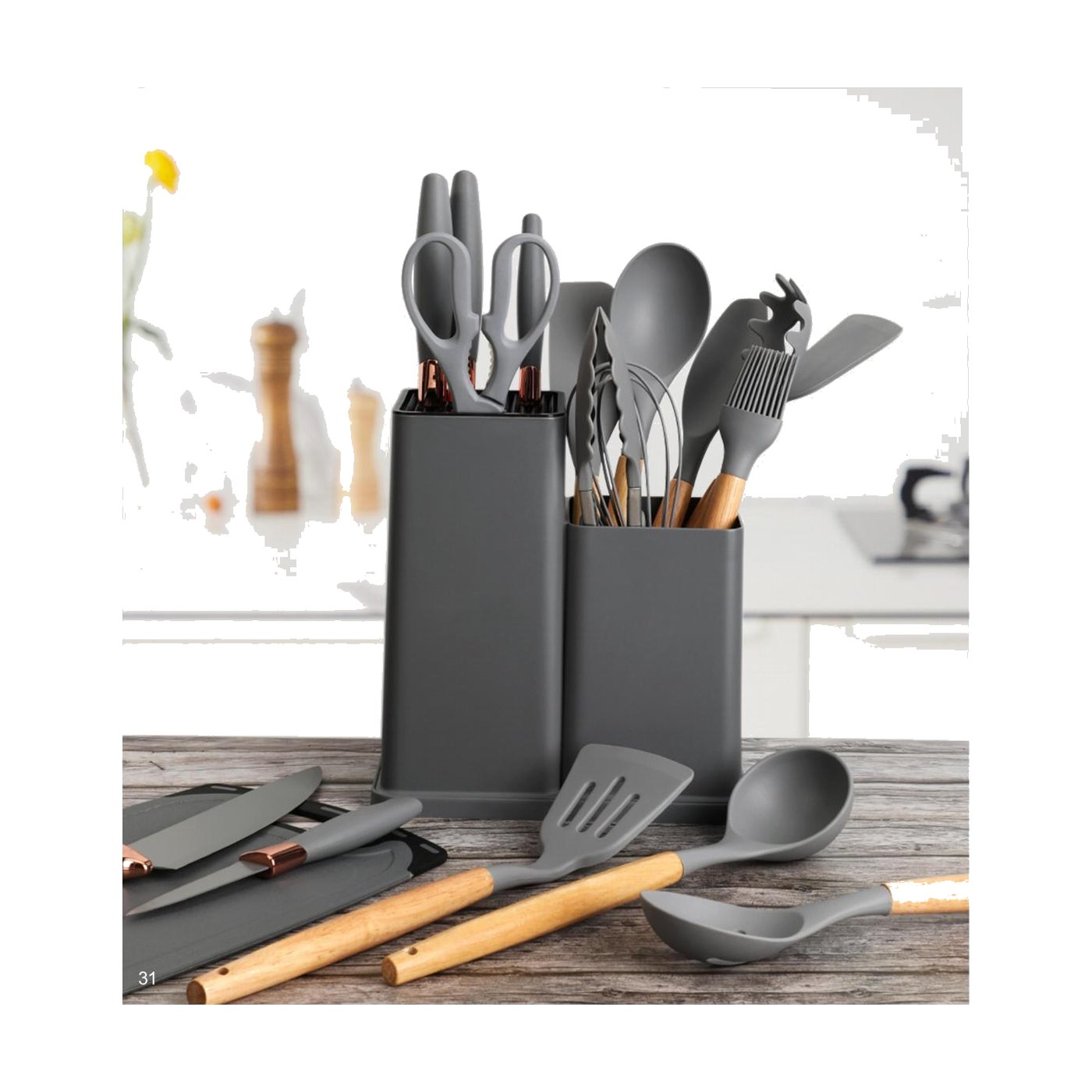 Kitchen utensil set with knives · W-6622