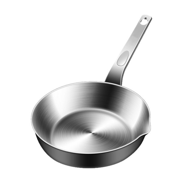 Clad steel frying pan