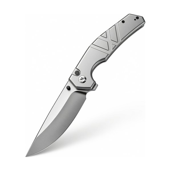 Folding pocket knife — silver handle