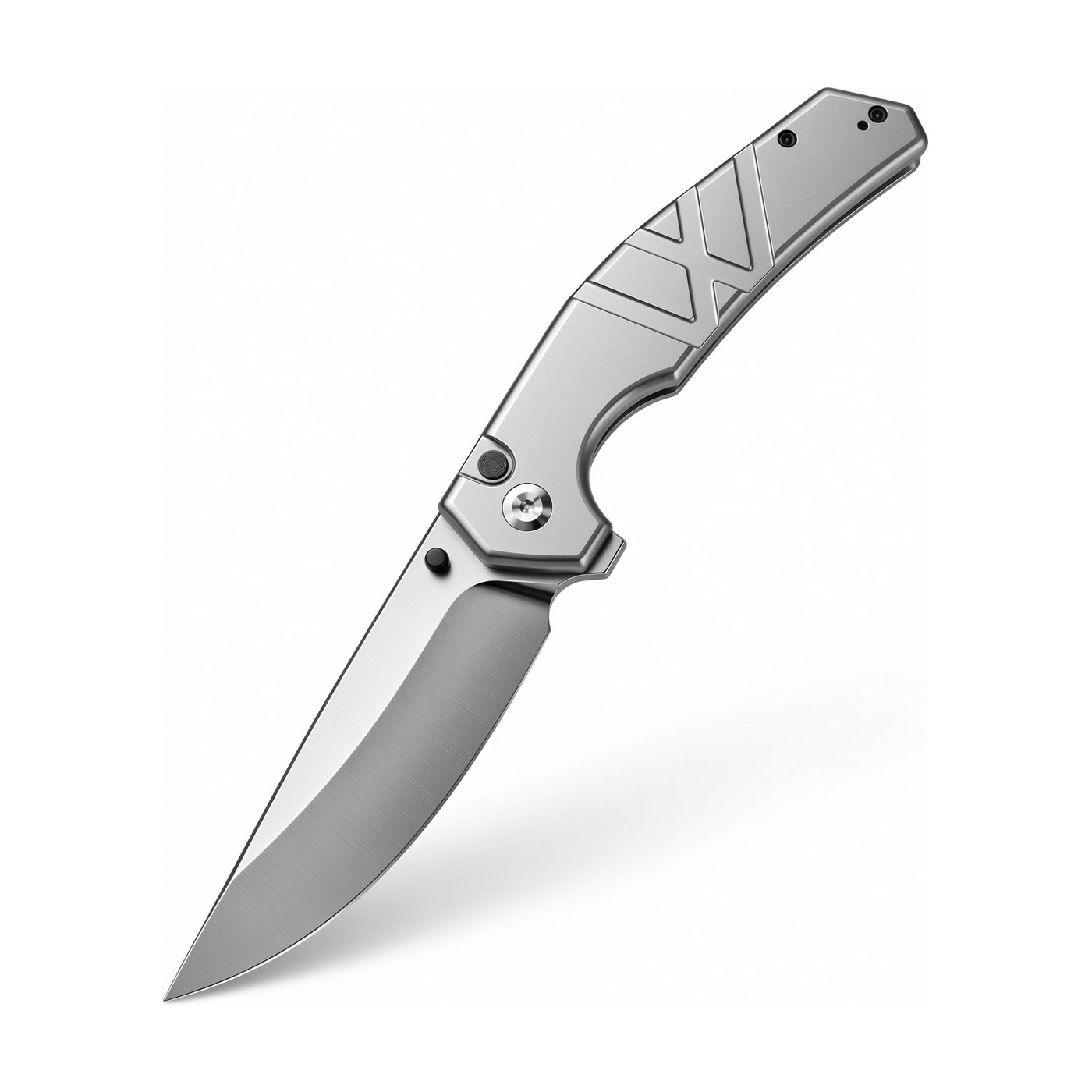 Folding pocket knife — silver handle · W-6219