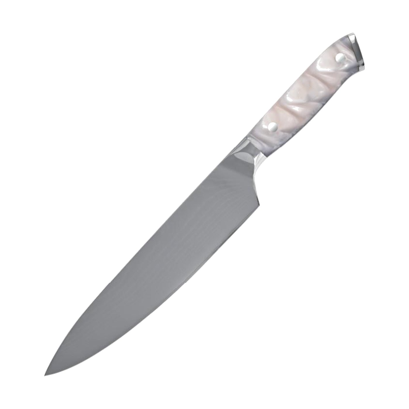 Chef's knife — pearl white handle · W-9155